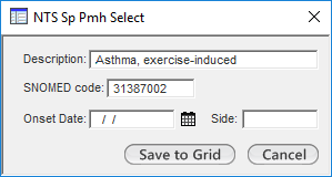 NTS Sp Pmh Select template with onset information