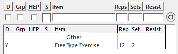 Exercise appears under Other
