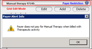 Alert warning of payer-specific coding restrictions