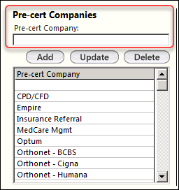 Pre-cert Companies grid