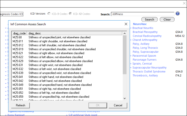 Inf Common Assess Search window