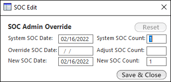 SOC Edit window