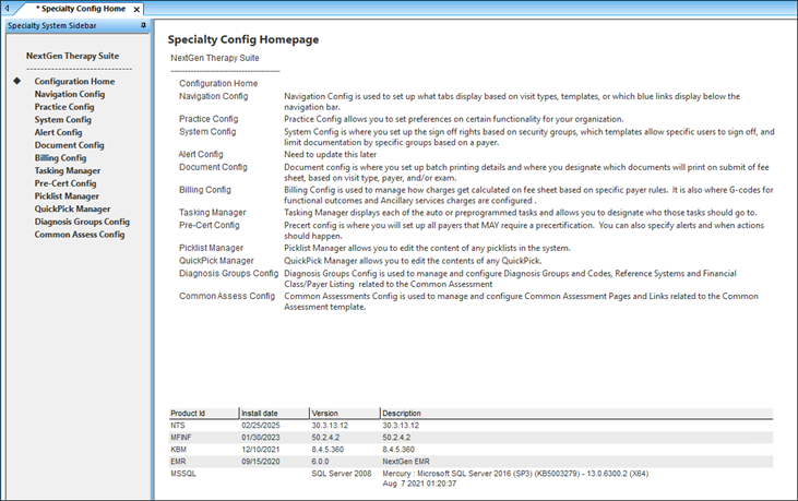 Specialty Config Home