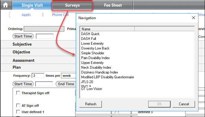 Navigation picklist for surveys