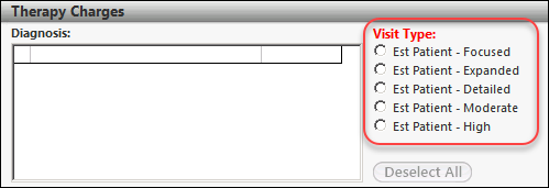 Visit Type options