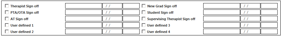 Sign off checkboxes