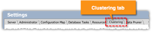 Image of the Clustering tab on the Settings page