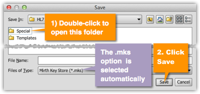 Saving a Mirth Key Store