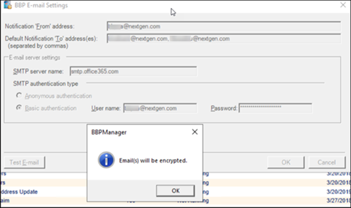 Email encryption message