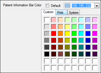 Patient Information Bar Color tab