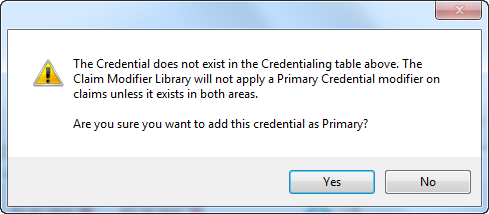 Primary Credential Conflict/Message 2