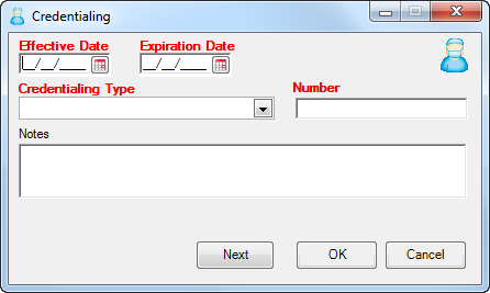 Credentialing window