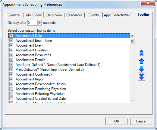 Tooltips tab