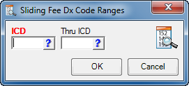 Sliding Fee Dx Code Ranges