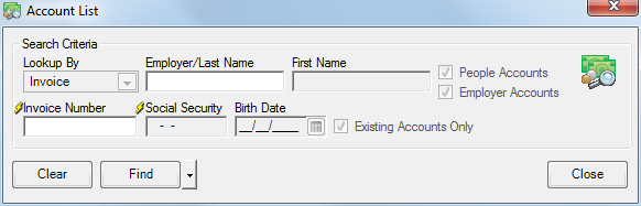 Account List window