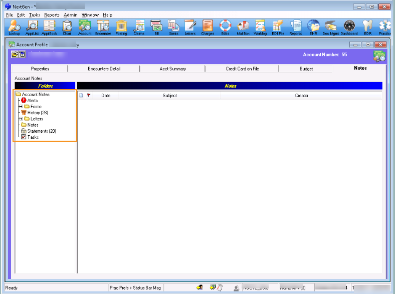 Account Notes tab