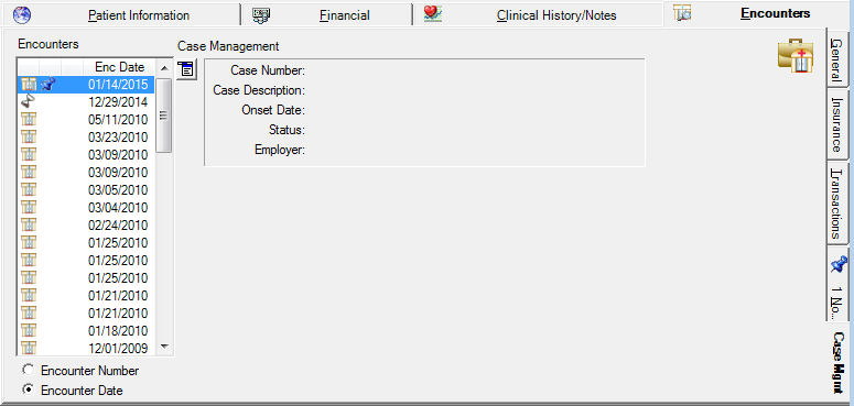 Encounters-Case Mgmt Tab