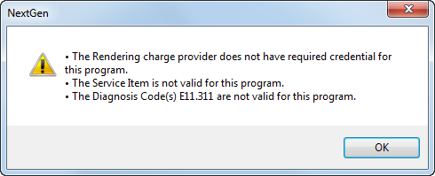 Charge Posting Alert/Warning 4