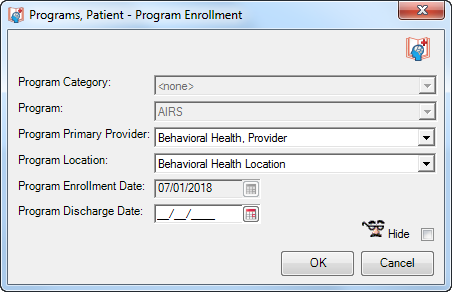 Program Enrollment window