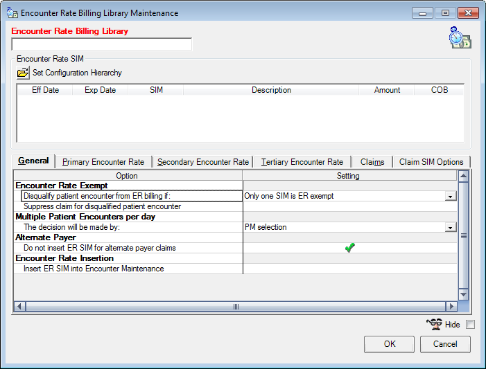 Encounter Rate Billing Library Maintenance