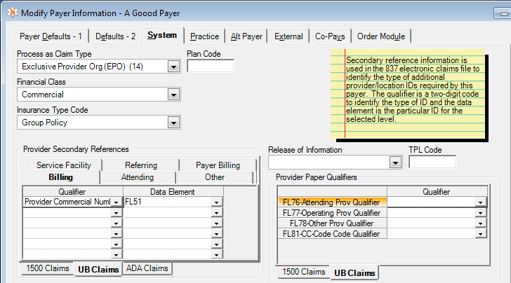 Modify Payer Information