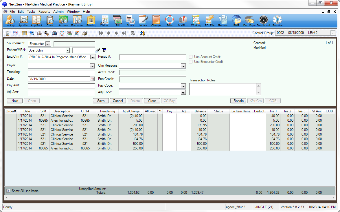 Payment Entry Window