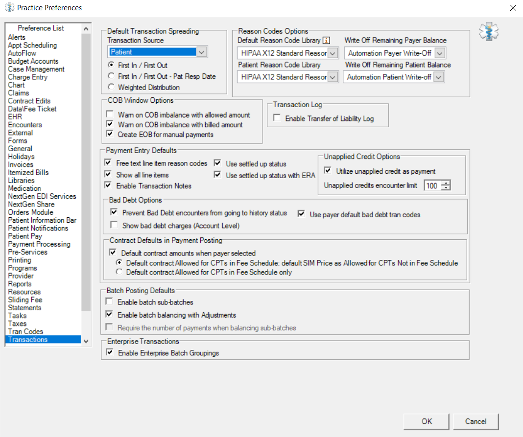 Practice Preferences Payment Spreading