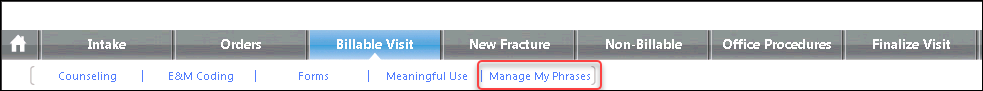 Manage My Phrases link