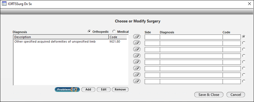 IORTS Surg SX DX template