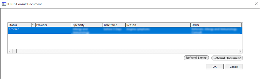 IORTS Consult Document window