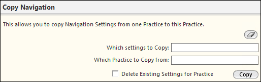 Copy Navigation panel on the Specialty Nav Config template