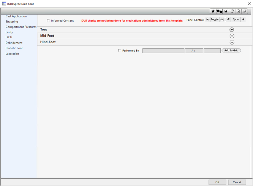 IORTS Diabetic Foot Procedures template