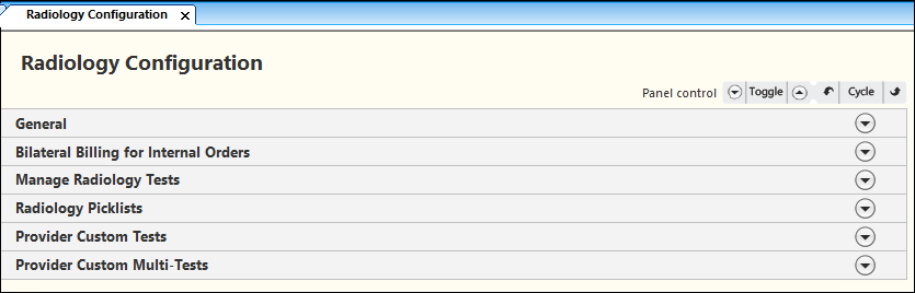 Radiology Configuration template