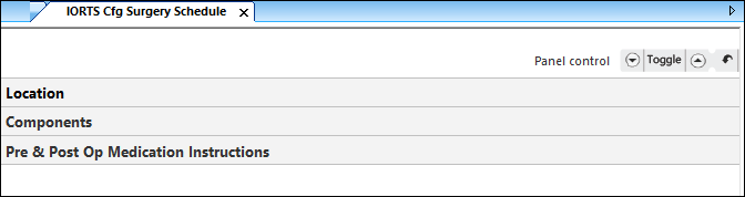 IORTS Cfg Surgery Schedule template