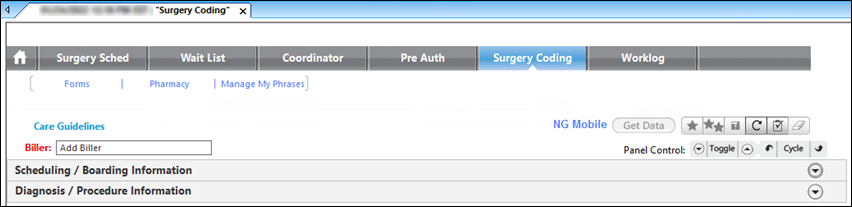 Surgery Coding template