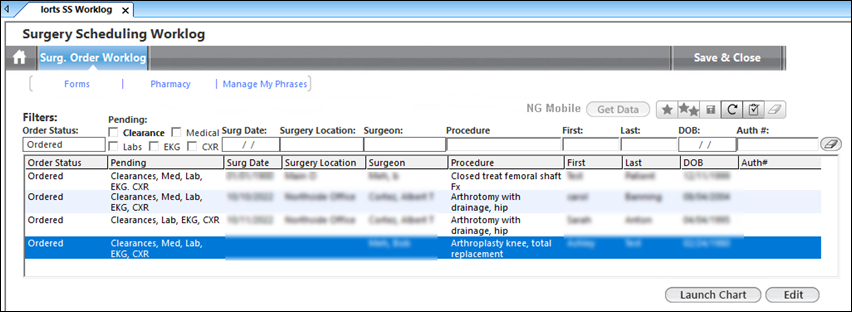 Surgery Scheduling Worklog template
