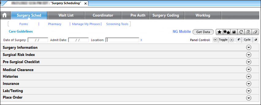 Surgery Scheduling template