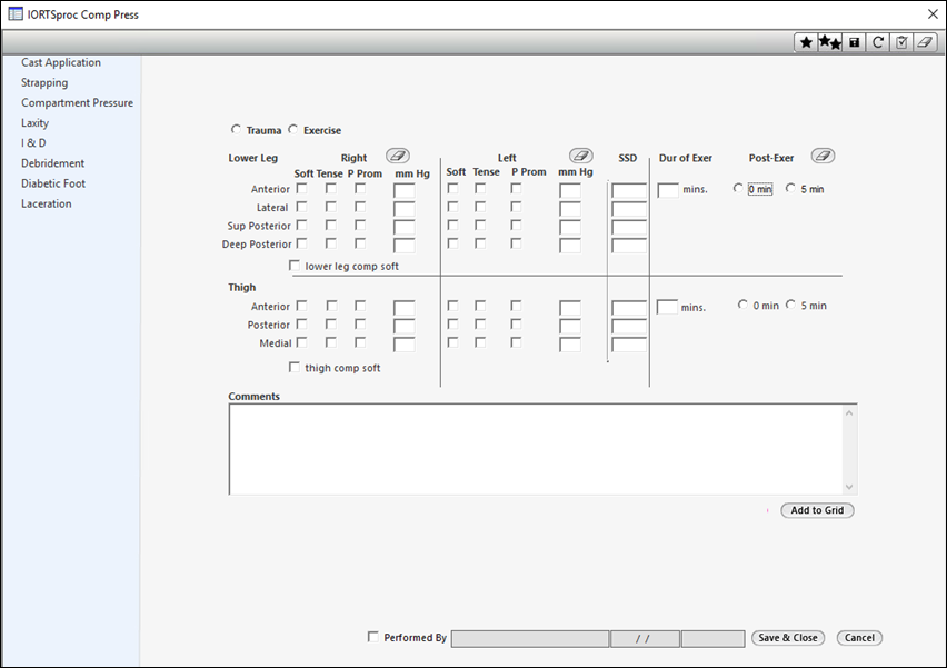 IORTS Compartment Pressure template