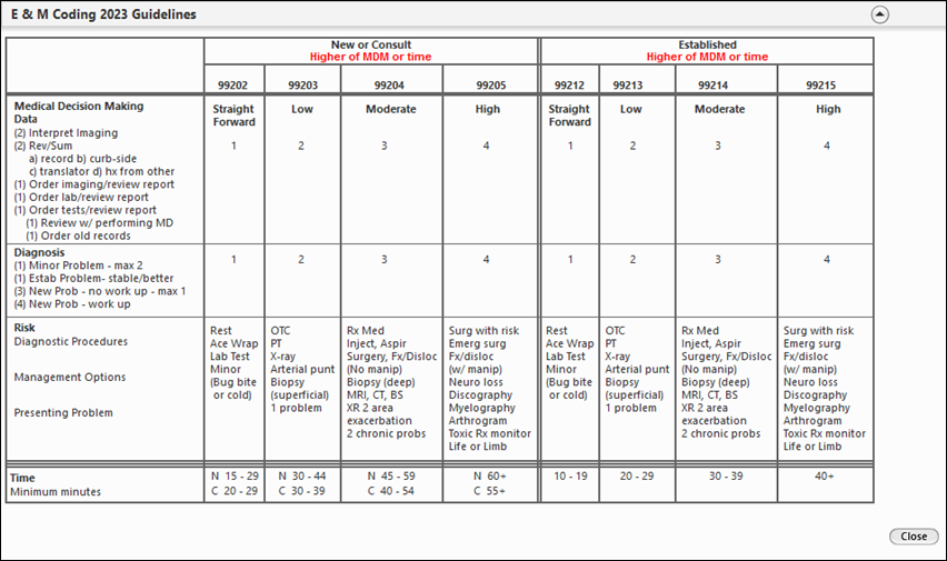 E and M coding 2023 guidelines