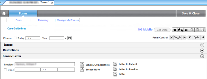 Forms template