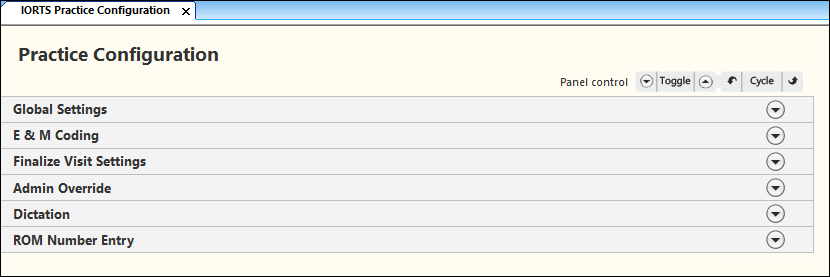 Practice Configuration template