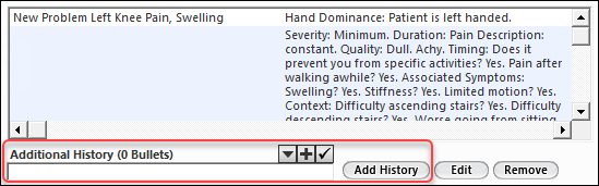 Additional History field on the Billable Visit template