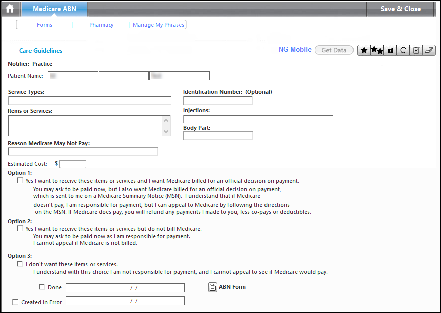 Medicare ABN template