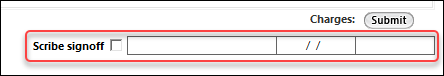 Scribe signoff check box on the Billable Visit template