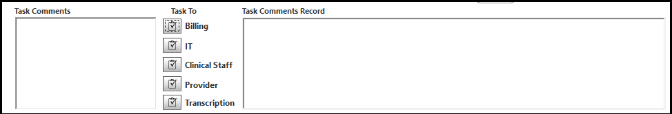 Task icons on the Finalize Visit template