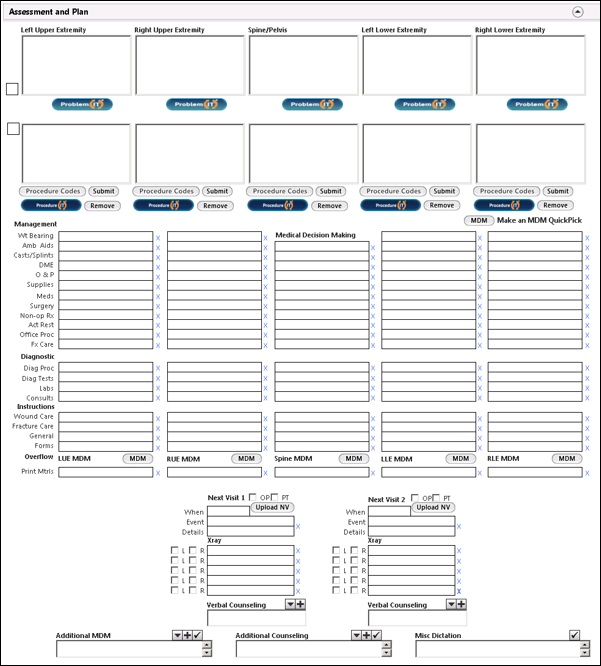 Assessment and Plan Panel for FC Poly Trauma template