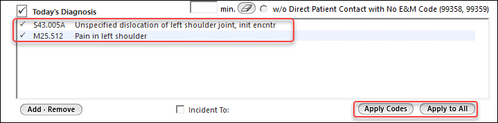 Apply diagnoses on the Finalize Visit template