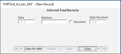 Infected Total Bacteria window
