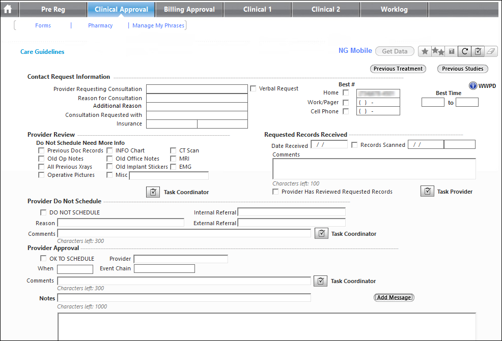 Clinical Approval template