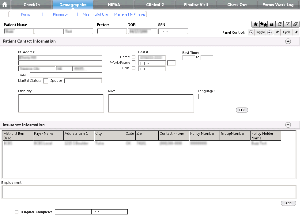 Demographics template